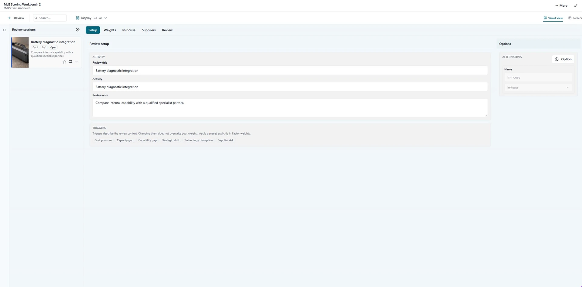 MvB Scoring Workbench screenshot