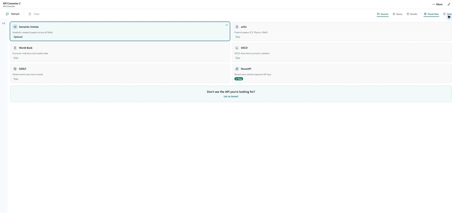 API Connector screenshot