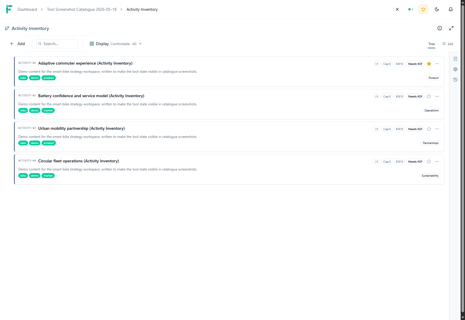Activity Inventory screenshot