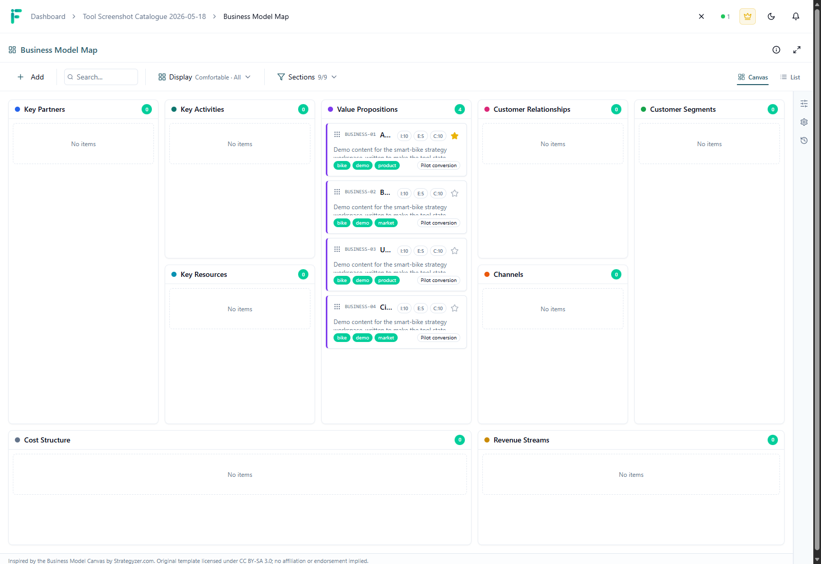 Business Model Map screenshot
