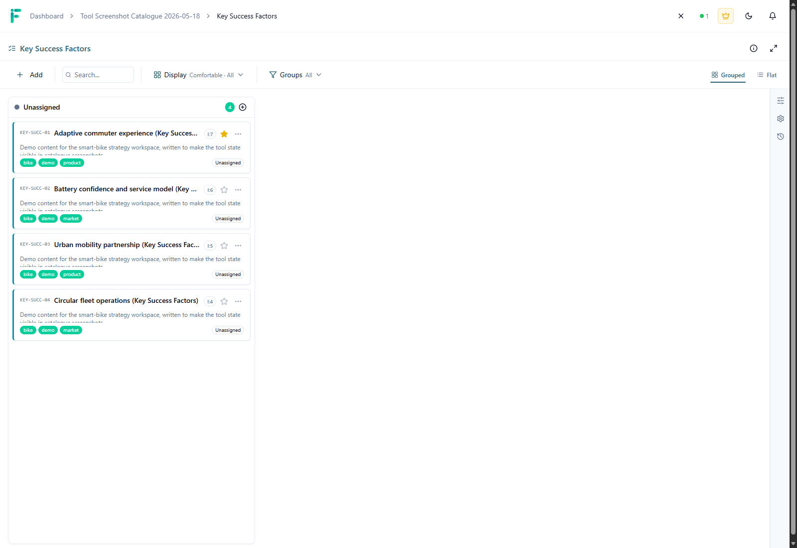 Key Success Factors screenshot