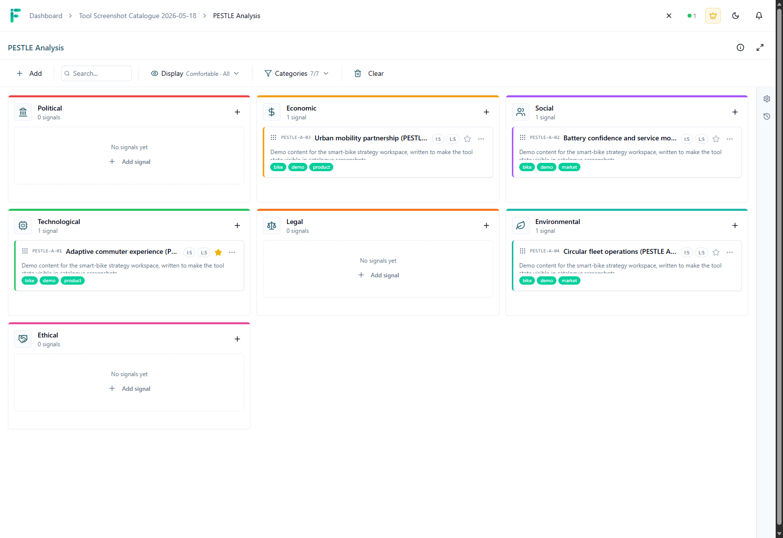 PESTLE Analysis screenshot