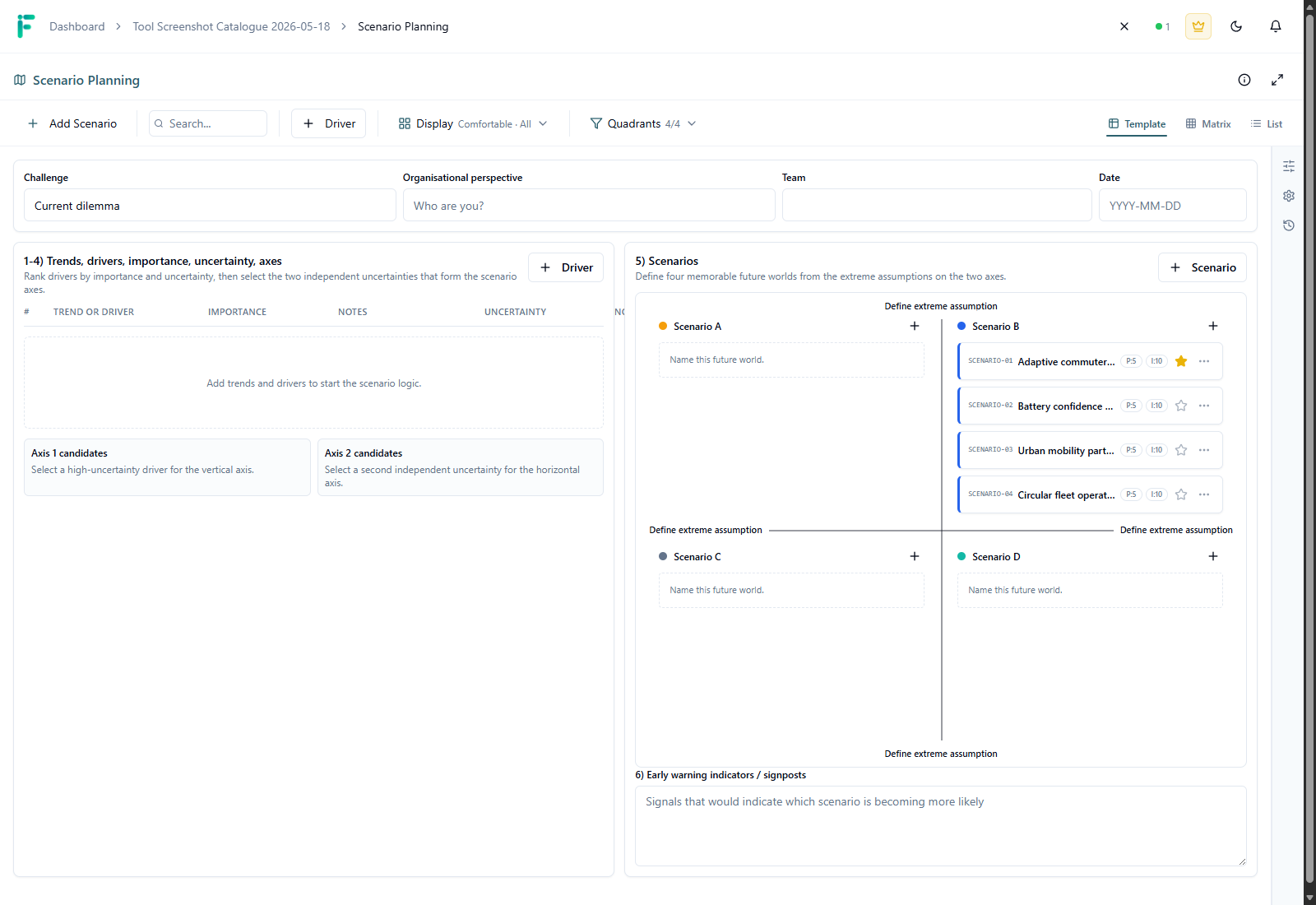 Scenario Planning screenshot