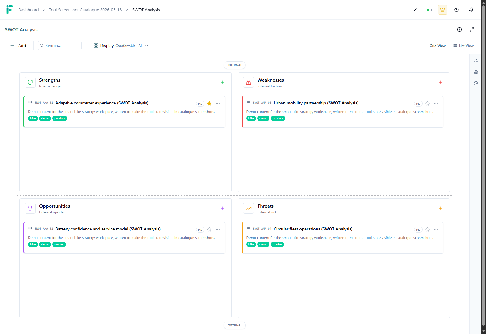 SWOT Analysis screenshot