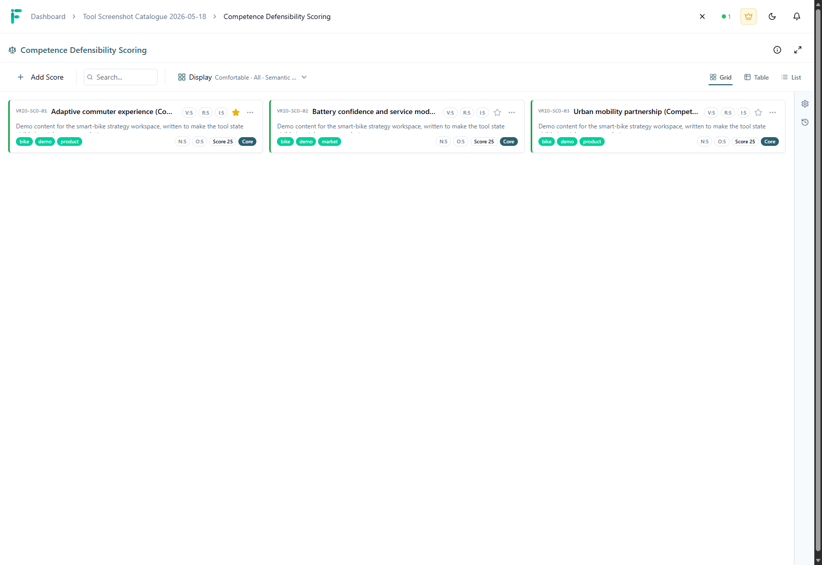 Competence Defensibility Scoring screenshot